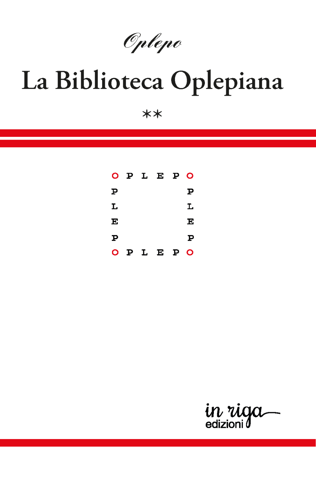 Oplepo, La Biblioteca Oplepiana 2 - Copertina flessibile
